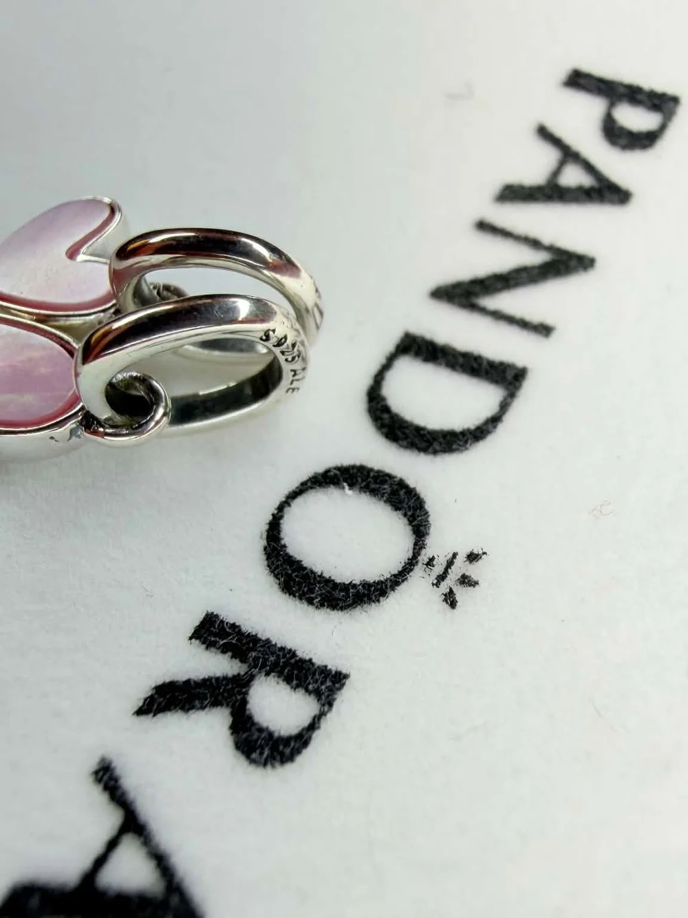 Pandora Pink Double Heart Dangle Charm